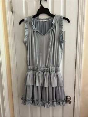 TwentyTen Ruffled Light Blue Tiered Dress